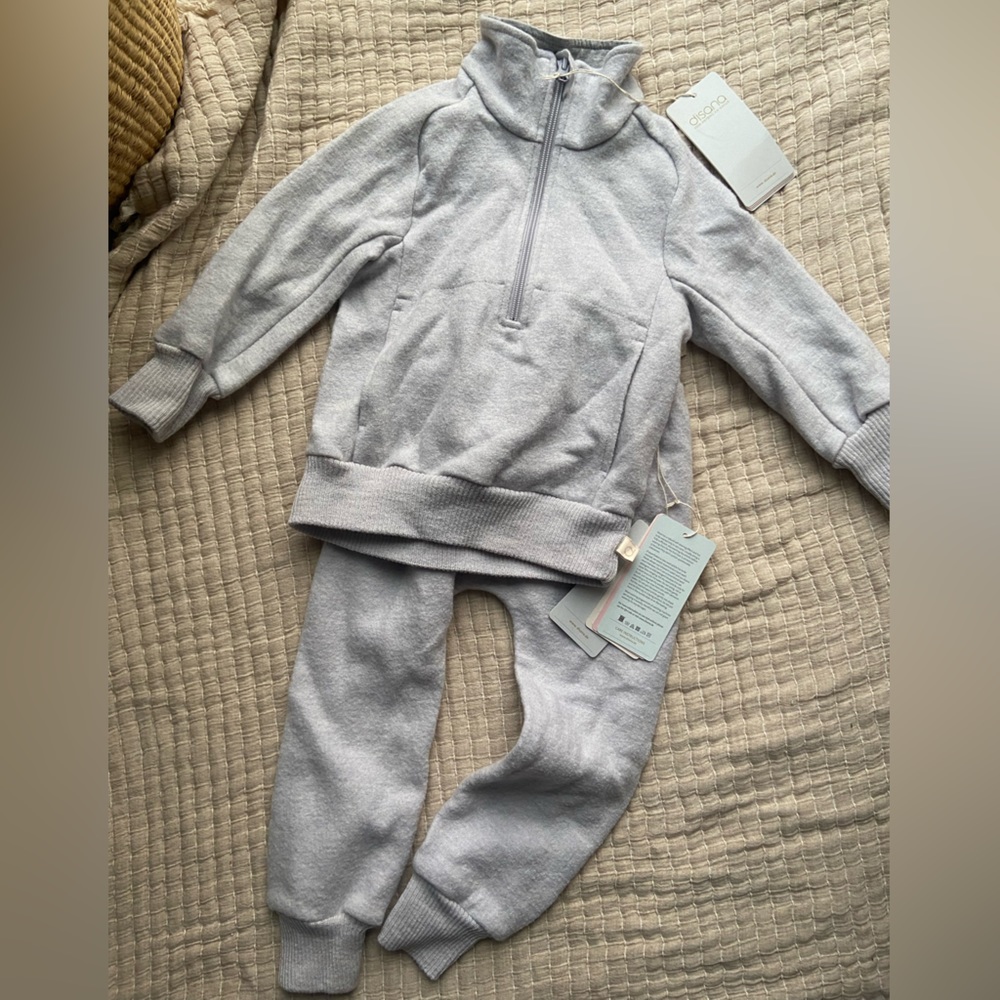 Disana Wool Half-Zip Sweater and Pants Set